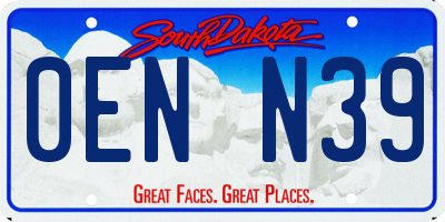 SD license plate 0ENN39