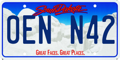 SD license plate 0ENN42