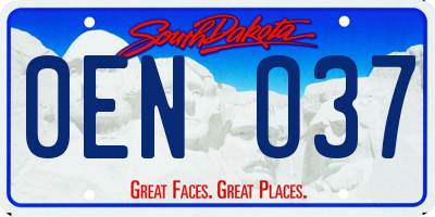 SD license plate 0ENO37