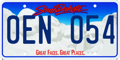 SD license plate 0ENO54