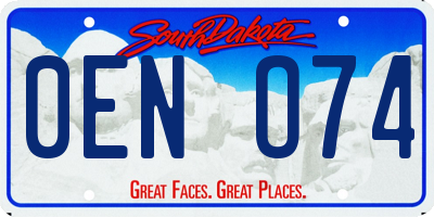 SD license plate 0ENO74