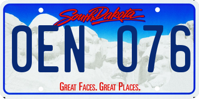 SD license plate 0ENO76