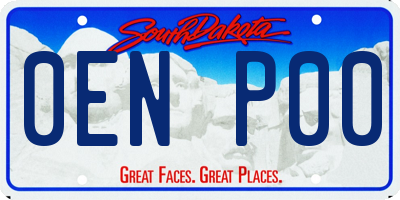 SD license plate 0ENP00