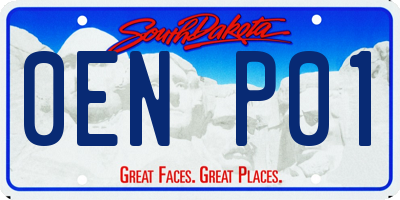 SD license plate 0ENP01
