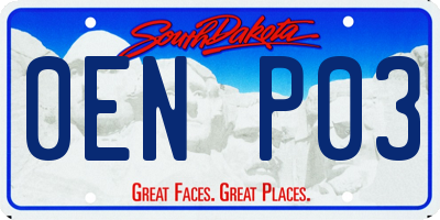 SD license plate 0ENP03