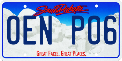 SD license plate 0ENP06