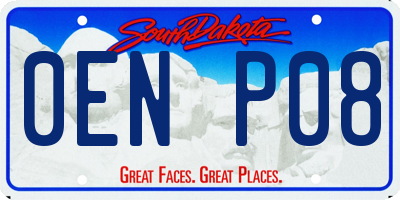 SD license plate 0ENP08