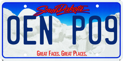 SD license plate 0ENP09