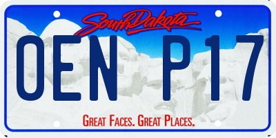 SD license plate 0ENP17