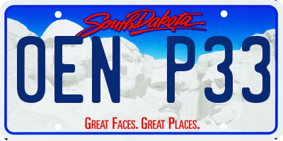 SD license plate 0ENP33