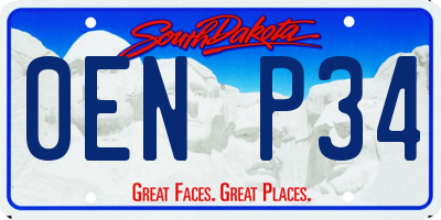 SD license plate 0ENP34