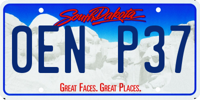 SD license plate 0ENP37