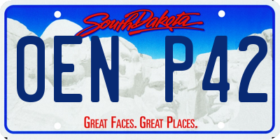 SD license plate 0ENP42