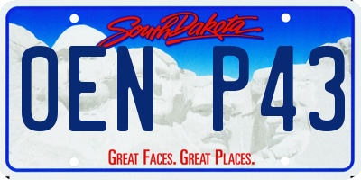 SD license plate 0ENP43