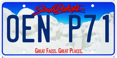 SD license plate 0ENP71