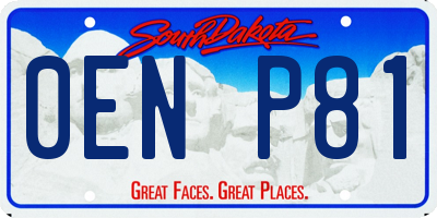 SD license plate 0ENP81