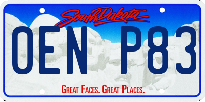 SD license plate 0ENP83