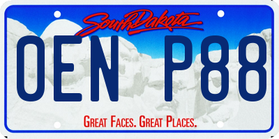 SD license plate 0ENP88