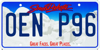 SD license plate 0ENP96