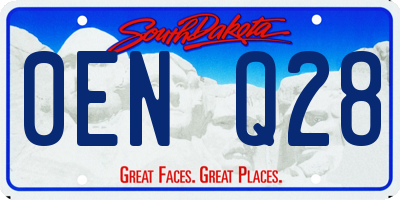 SD license plate 0ENQ28