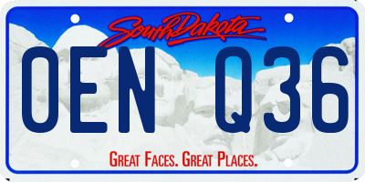 SD license plate 0ENQ36