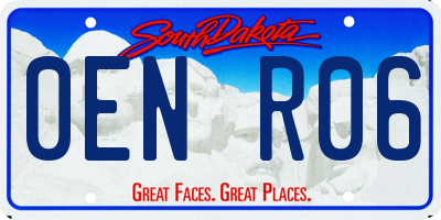 SD license plate 0ENR06