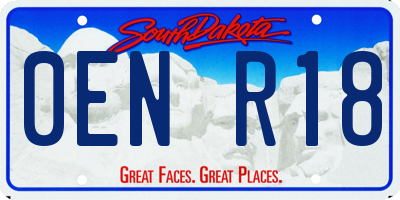 SD license plate 0ENR18