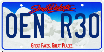 SD license plate 0ENR30