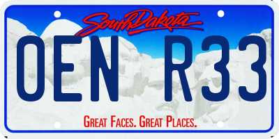 SD license plate 0ENR33