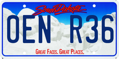 SD license plate 0ENR36