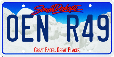 SD license plate 0ENR49