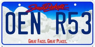 SD license plate 0ENR53