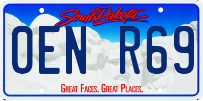 SD license plate 0ENR69