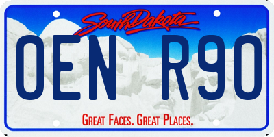 SD license plate 0ENR90