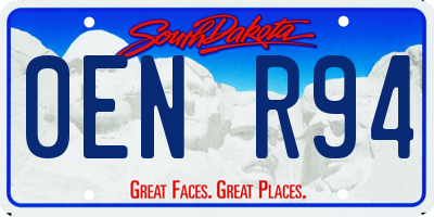 SD license plate 0ENR94