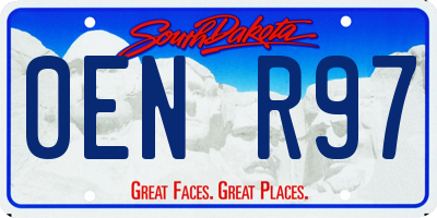 SD license plate 0ENR97