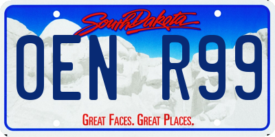 SD license plate 0ENR99