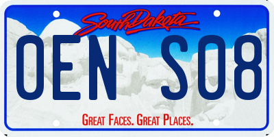 SD license plate 0ENS08