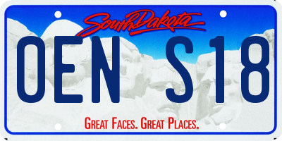 SD license plate 0ENS18