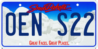 SD license plate 0ENS22