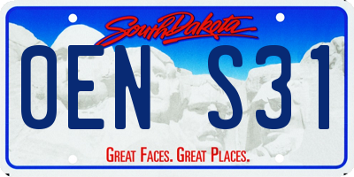 SD license plate 0ENS31