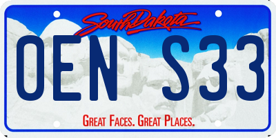 SD license plate 0ENS33