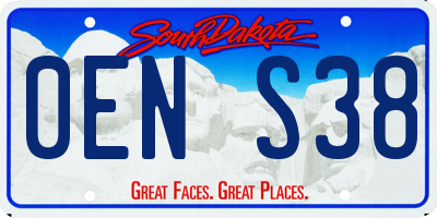 SD license plate 0ENS38