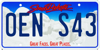 SD license plate 0ENS43