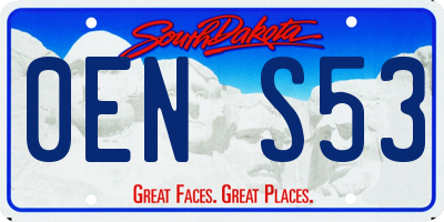 SD license plate 0ENS53