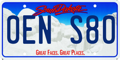 SD license plate 0ENS80