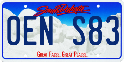 SD license plate 0ENS83