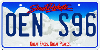 SD license plate 0ENS96