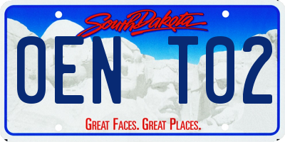 SD license plate 0ENT02