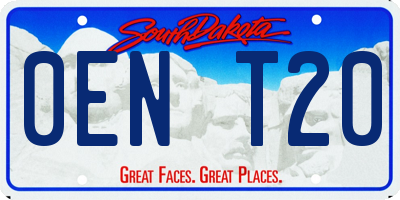 SD license plate 0ENT20